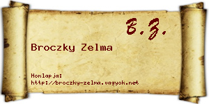 Broczky Zelma névjegykártya